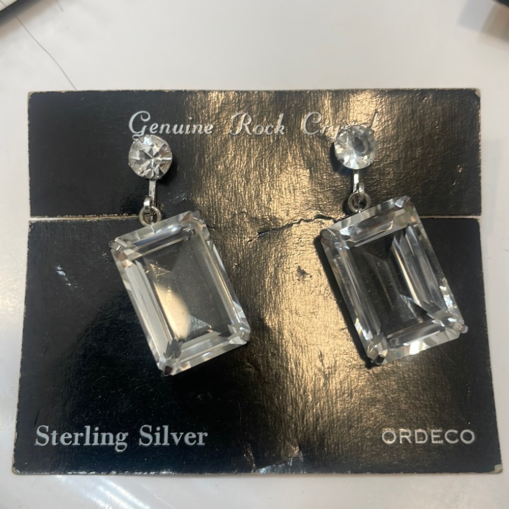 Quartz crystal clip earring - vintage and NWT